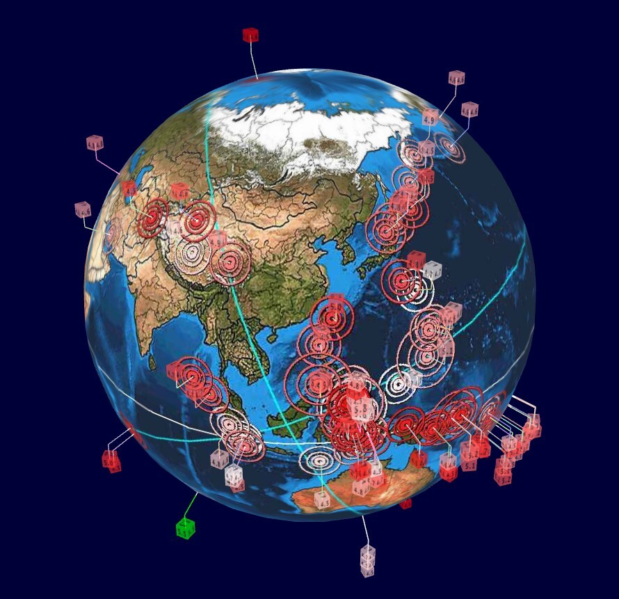 近期全球地震3D圖